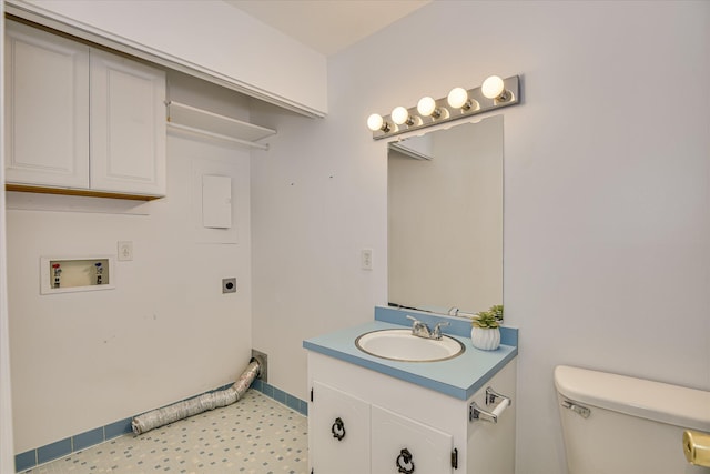 522 Gray Dr, Martinez, GA 30907 - bathroom featuring vanity, toilet, baseboards, and tile patterned floors