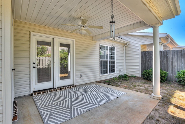 view of patio / terrace with ceiling fan