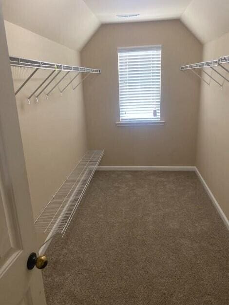 6066 Reynolds Cir, Grovetown, GA 30813 - spacious closet featuring vaulted ceiling and carpet floors