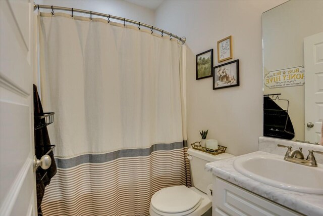 full bathroom with toilet and vanity