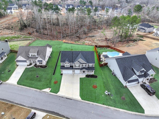 drone / aerial view featuring a residential view