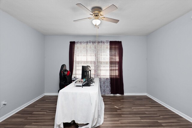 2905 Rocky Creek Rd, Augusta, GA 30906 - office space featuring dark wood-style flooring, ceiling fan, and baseboards