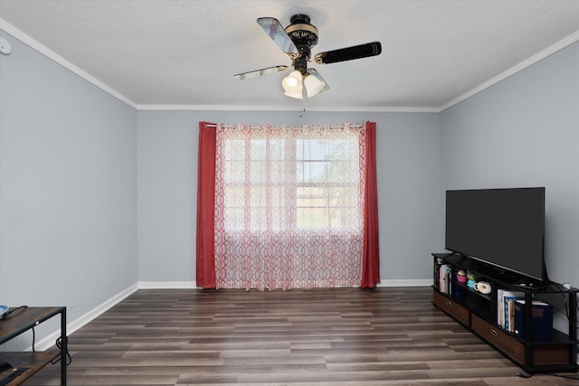 2905 Rocky Creek Rd, Augusta, GA 30906 - unfurnished living room featuring baseboards, a textured ceiling, a ceiling fan, and wood finished floors