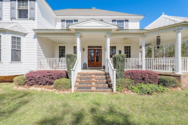 view of front of home with covered porch