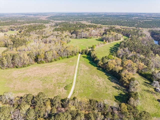 aerial view with a rural view