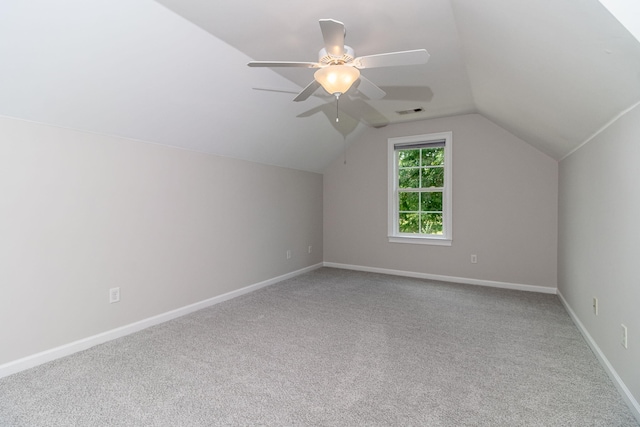 5191 Windmill Pl, Evans, GA 30809 - bonus room with carpet floors, vaulted ceiling, and a ceiling fan