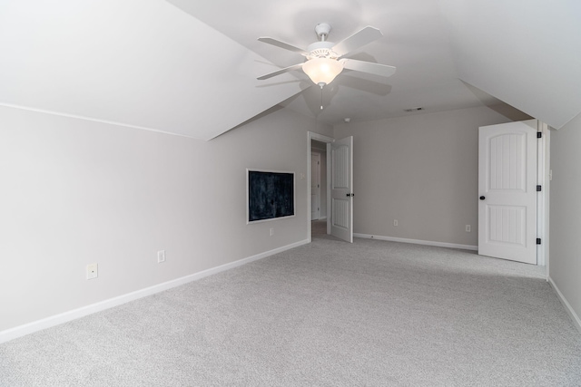 5191 Windmill Pl, Evans, GA 30809 - bonus room featuring light colored carpet, lofted ceiling, and a ceiling fan