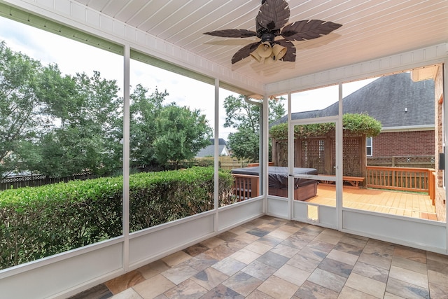 5191 Windmill Pl, Evans, GA 30809 - unfurnished sunroom featuring ceiling fan