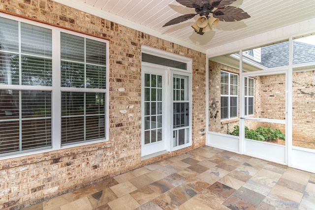 5191 Windmill Pl, Evans, GA 30809 - unfurnished sunroom with a ceiling fan