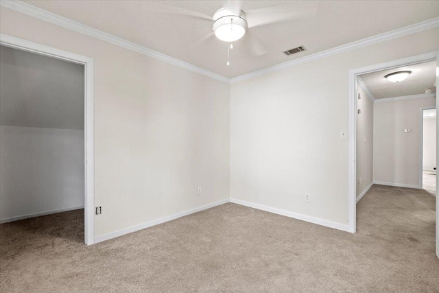 227 Waters Way, Martinez, GA 30907 - carpeted empty room featuring ceiling fan, ornamental molding, and baseboards
