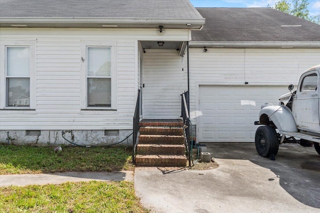 227 Waters Way, Martinez, GA 30907 - property entrance featuring roof with shingles, driveway, and a garage