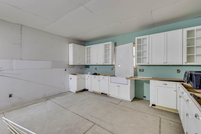 kitchen with white cabinetry