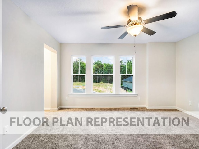 unfurnished room with carpet flooring, healthy amount of natural light, and baseboards