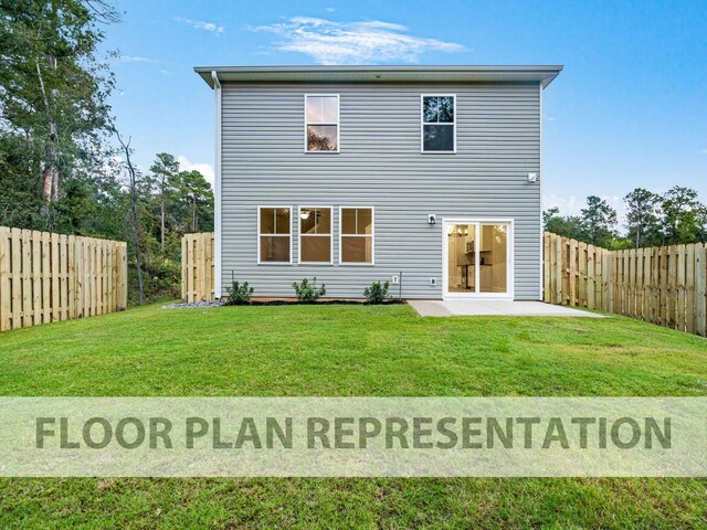 back of house with a patio
