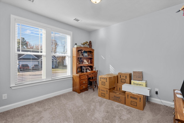 view of carpeted office