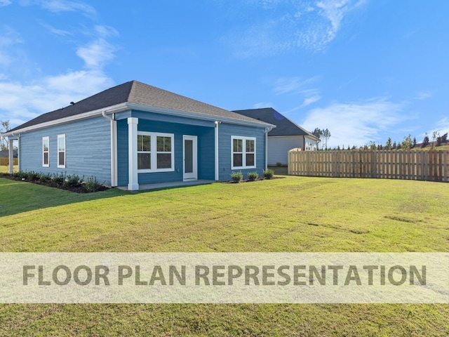 view of front of home with a front yard
