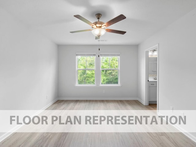 645 Hampton Dr Unit 5B, North Augusta, SC 29860 - unfurnished bedroom with wood finished floors, visible vents, a ceiling fan, and baseboards