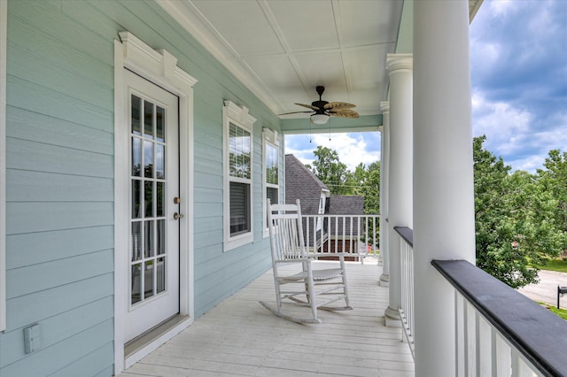 210 Oleander Trl, Evans, GA 30809 - wooden deck with a ceiling fan