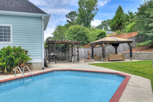 210 Oleander Trl, Evans, GA 30809 - view of pool with a pergola, a gazebo, a patio, and a fenced backyard