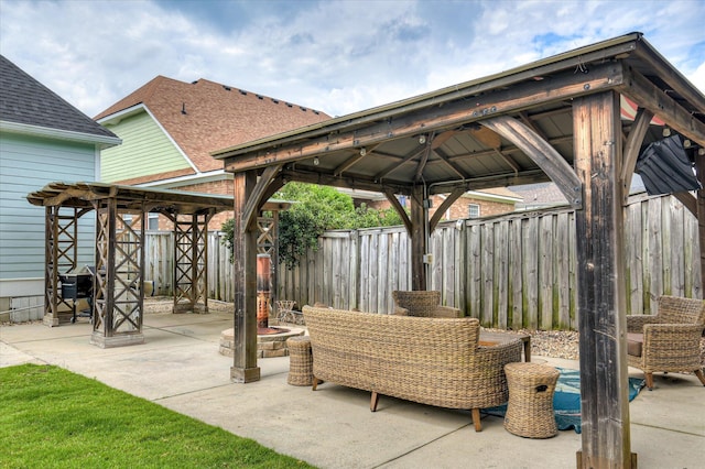 210 Oleander Trl, Evans, GA 30809 - fenced backyard featuring a gazebo and a patio