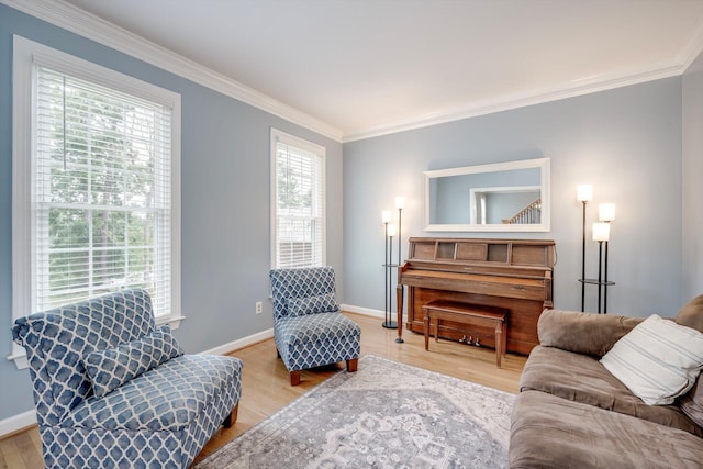 225 Old Mill Rd, Martinez, GA 30907 - living room with healthy amount of natural light, ornamental molding, and light wood-style flooring