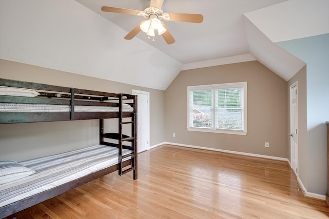 225 Old Mill Rd, Martinez, GA 30907 - unfurnished bedroom featuring light wood-style floors, lofted ceiling, and a ceiling fan