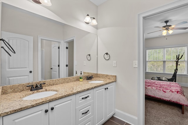 322 Pump House Rd, Evans, GA 30809 - full bath with baseboards, a sink, and ceiling fan