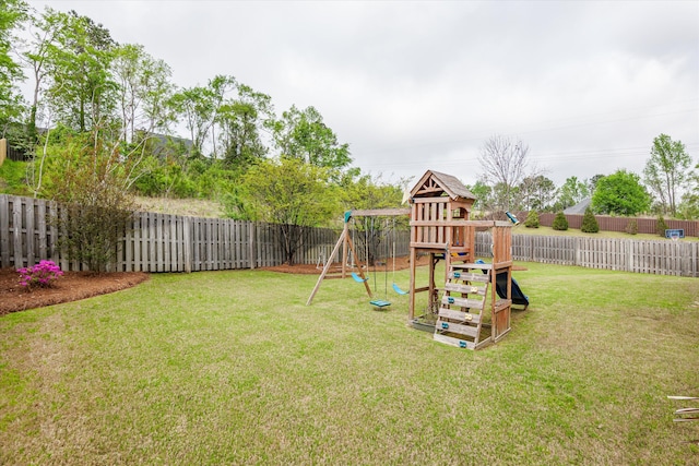 322 Pump House Rd, Evans, GA 30809 - view of playground with a fenced backyard and a lawn