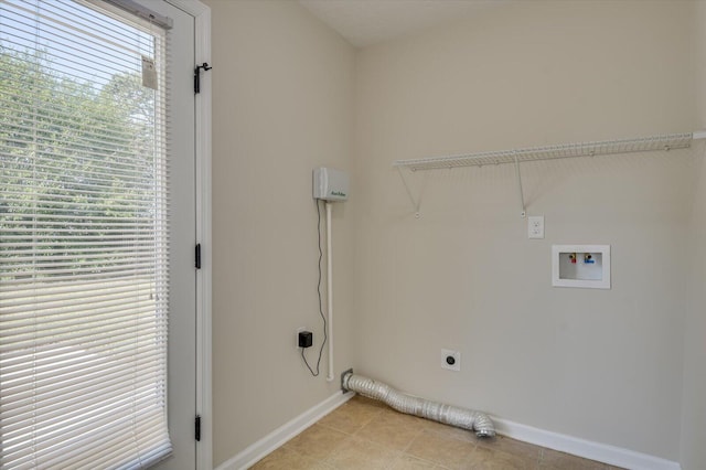 laundry room with washer hookup and electric dryer hookup