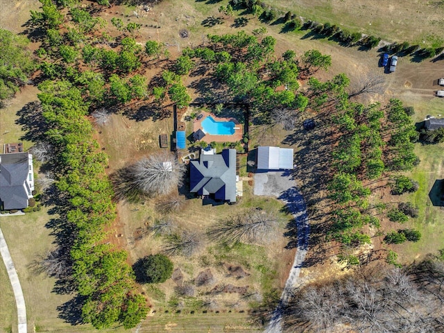 aerial view with a rural view