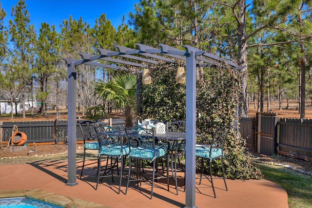 view of patio with a pergola