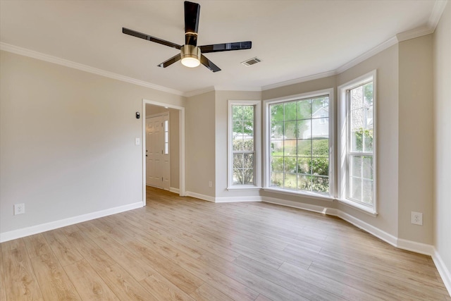 4142 Quinn Dr, Evans, GA 30809 - unfurnished room featuring crown molding, light wood-style flooring, and ceiling fan