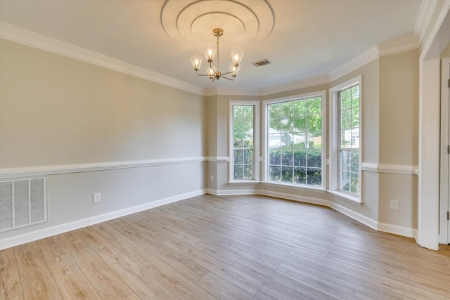 4142 Quinn Dr, Evans, GA 30809 - unfurnished room featuring a chandelier, wood finished floors, and crown molding