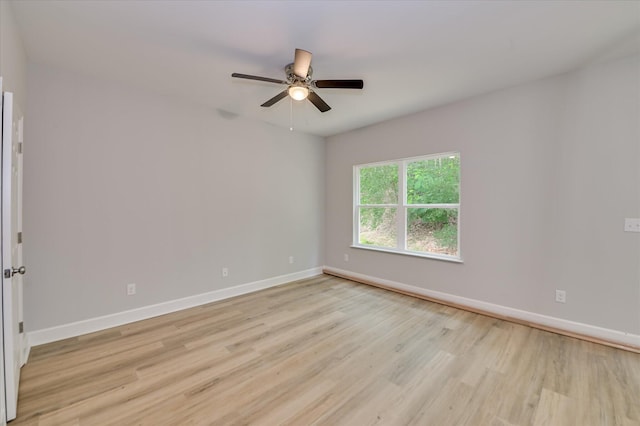 2815 Ridge Crest Dr, Hephzibah, GA 30815 - empty room featuring light wood-style floors, baseboards, and a ceiling fan
