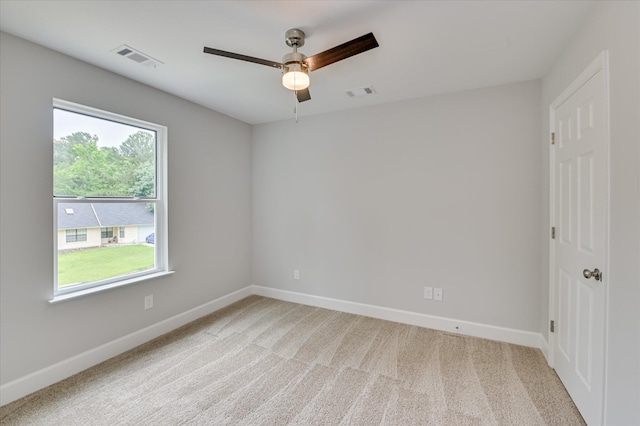 2815 Ridge Crest Dr, Hephzibah, GA 30815 - unfurnished room with light carpet, baseboards, and ceiling fan