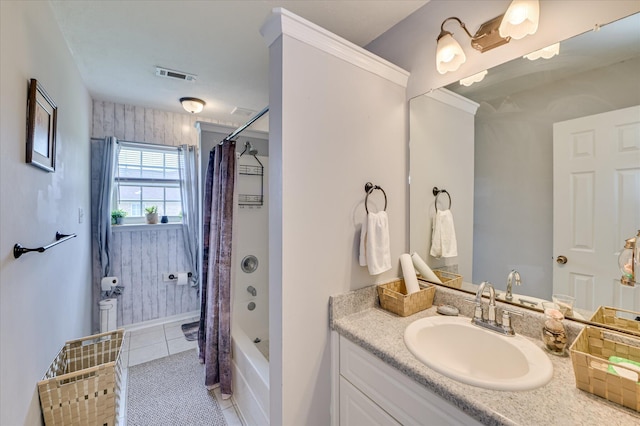 2211 Altman Way, Hephzibah, GA 30815 - full bathroom with vanity, shower / bath combination with curtain, and tile patterned flooring