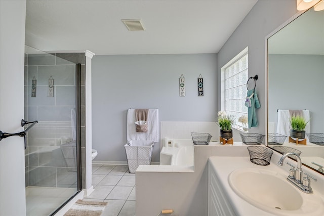 2211 Altman Way, Hephzibah, GA 30815 - full bath featuring vanity, a stall shower, tile patterned floors, and a bathtub