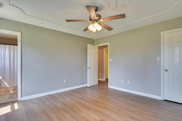 3643 Stanton Ct, Augusta, GA 30906 - unfurnished bedroom featuring light wood-style floors, baseboards, and a ceiling fan