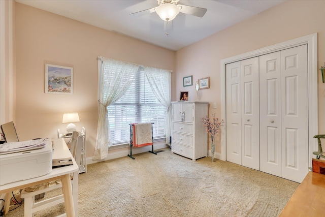 901 Patriots Pt, Mccormick, SC 29835 - carpeted home office with ceiling fan and baseboards