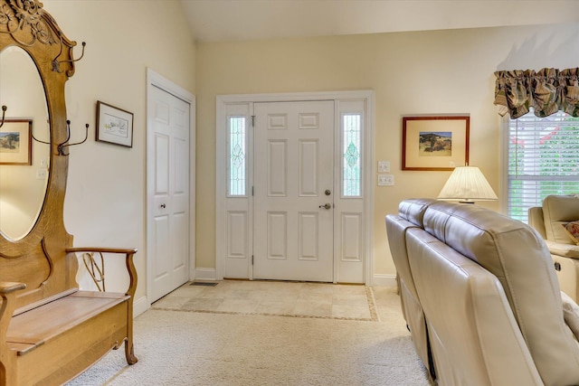 901 Patriots Pt, Mccormick, SC 29835 - foyer featuring light carpet, plenty of natural light, and baseboards