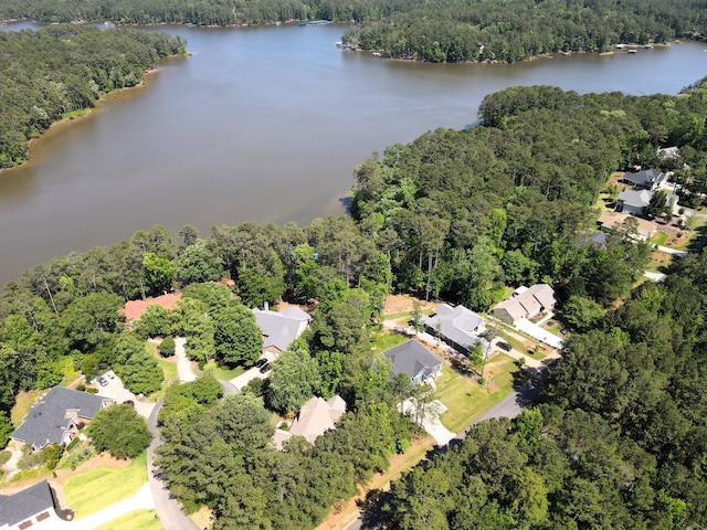 901 Patriots Pt, Mccormick, SC 29835 - aerial view of property and surrounding area with a heavily wooded area, a nearby body of water, and nearby suburban area
