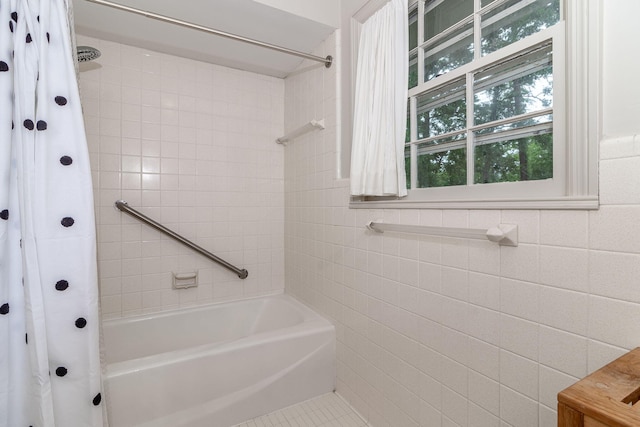 3247 Ramsgate Rd, Augusta, GA 30909 - full bathroom with tile walls and shower / tub combo