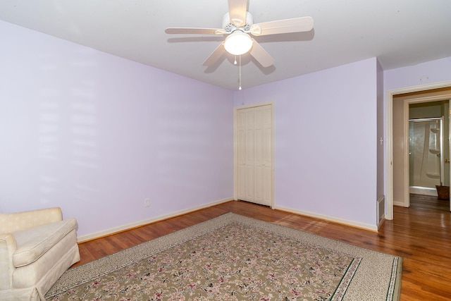 3247 Ramsgate Rd, Augusta, GA 30909 - unfurnished room with wood finished floors, baseboards, and a ceiling fan