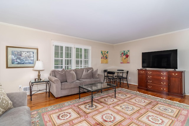 3247 Ramsgate Rd, Augusta, GA 30909 - living room with wood finished floors, crown molding, and baseboards