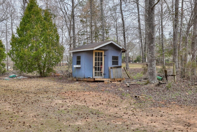 view of shed