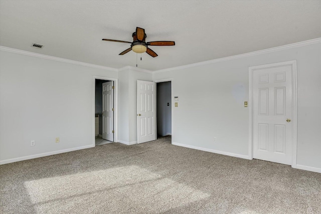 690 Riverfront Dr, Augusta, GA 30901 - carpeted spare room with crown molding, baseboards, and a ceiling fan