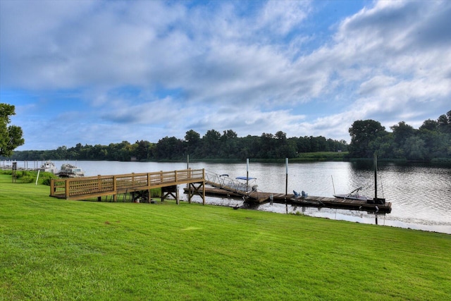 690 Riverfront Dr, Augusta, GA 30901 - view of dock with a lawn, a water view, and a wooded view