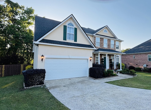 517 Avrett Ct, Evans, GA 30809 - traditional-style house featuring concrete driveway, stucco siding, and a shingled roof