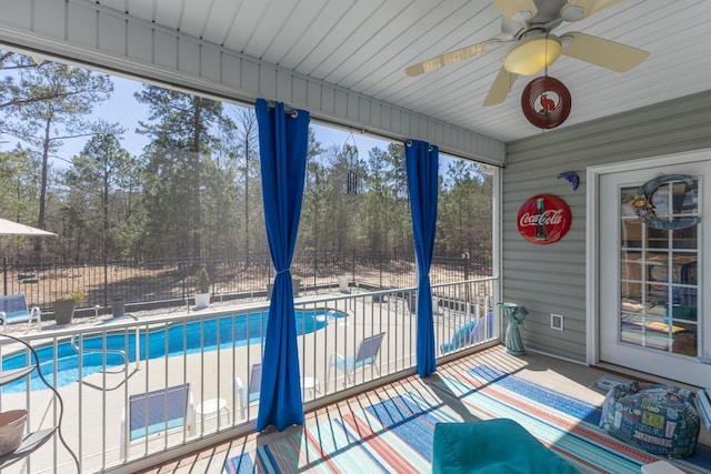 view of unfurnished sunroom