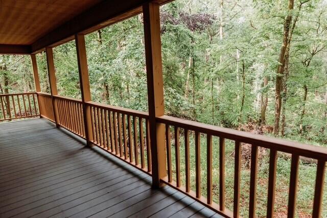 8643 Underwood Rd, Mitchell, GA 30820 - deck featuring a forest view